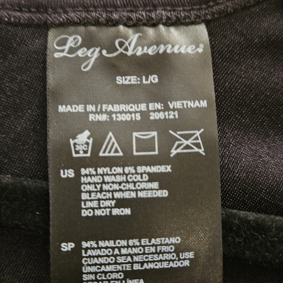 Black spandex Catsuit Bodysuit Costume Unitard Morph Suit Leg Avenue Size Large - Picture 3 of 3